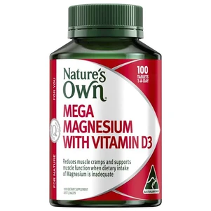 (PRE ORDER) Nature's Own Mega Magnesium With Vitamin D3 100 Tablets shelf life 2yrs